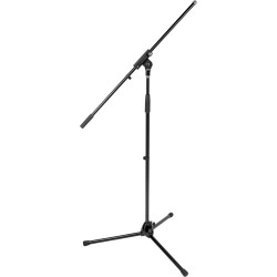 K&M 21070 Tripod Microphone Stand with 32" Single Section Boom (Black)
